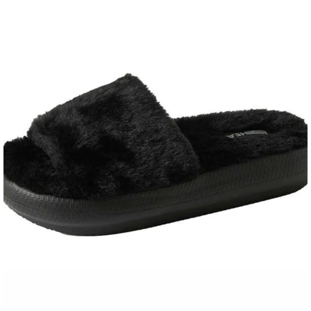 32 Degrees 11-12 Heat Sandal Slipper Faux Fur Plush Cushion Slide-on House Shoes